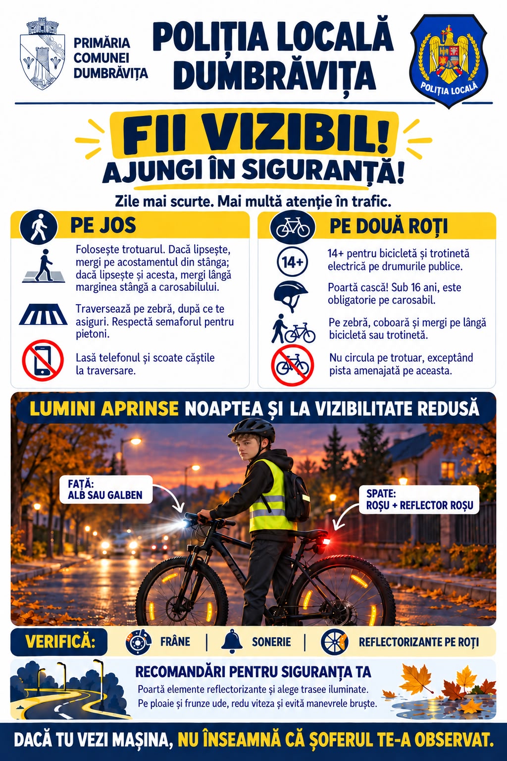 „Fii vizibil! Ajungi în siguranță!”